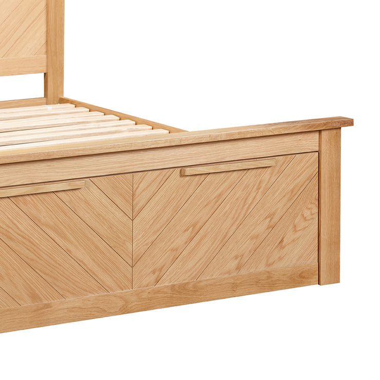 Palermo Oak End Drawer Wooden Bed Frame