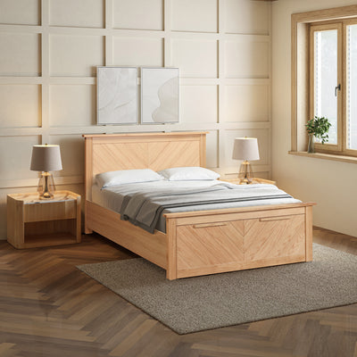 Palermo Oak End Drawer Wooden Bed Frame
